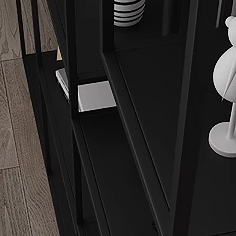 Дизайнерский книжный шкаф офисный ящик черный промышленный дисплей угловая