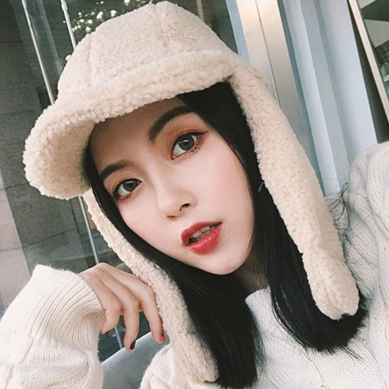 

2022 Women Hat Winter Hat for Female Thicken Cold Cap Warm Hat Windbreak Hat Warm Hat Pilot Cap Hat with Earflaps Lady Beanie