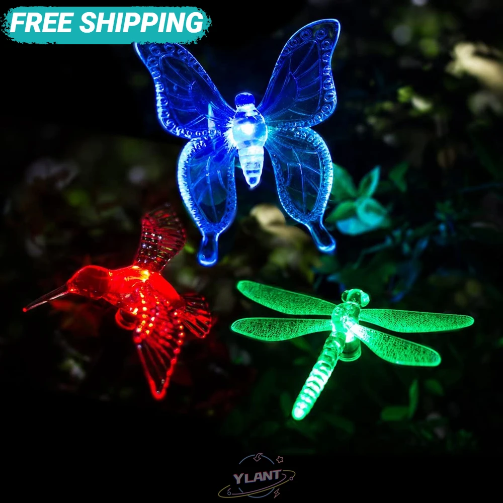 

YL 3 Pack Solar Garden Light Outdoor Solar Figurine Stake Light Color Changing Solar Landscape Light For Yard Lawn Patio Pathway