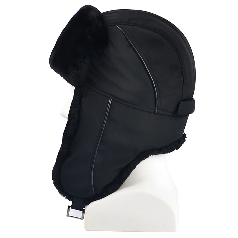 Мужская зимняя шапка из плотного хлопка на флисовой подкладке термобелье Lei Feng