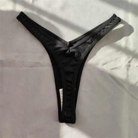 2PCS/Set Solid Color Women Seamless Lingerie V Shape Female Thongs Sexy Underwear Low-Rise Invisible V-Strings Underpants