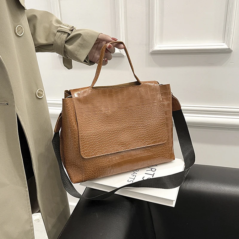

Shoulder Bags For Women Luxury Designer Handbag Vintage PU Leather Large Capacity Vintage Casual Totes Messenger Women's Bag
