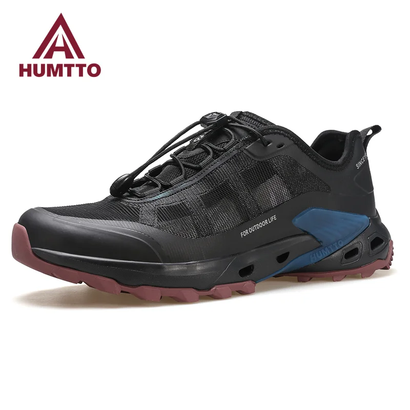 HUMTTO Summer Shoes for Men Non-Leather Casual Sneakers Man Brand Luxury Designer Black Mens Shoes Breathable Running Trainers