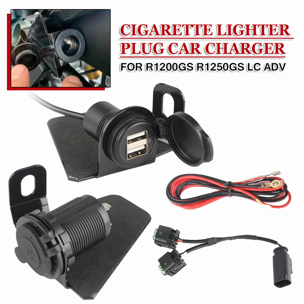 For BMW R1200GS R1250GS GS R1200 R1250 Adventure 2013-2022 Motorcycle Cigarette Lighter Plug Car USB Charger European Standard