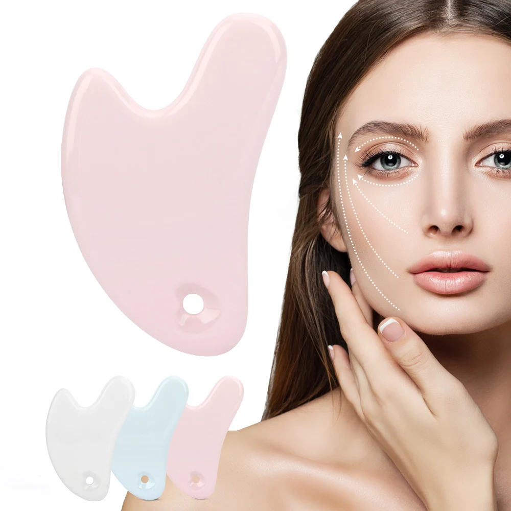

Ceramic Face Massager Gua Sha Scraper Board Facial Guasha Meridian Muscle Relaxation Skin Lifting Face Thin Gouache Scraper