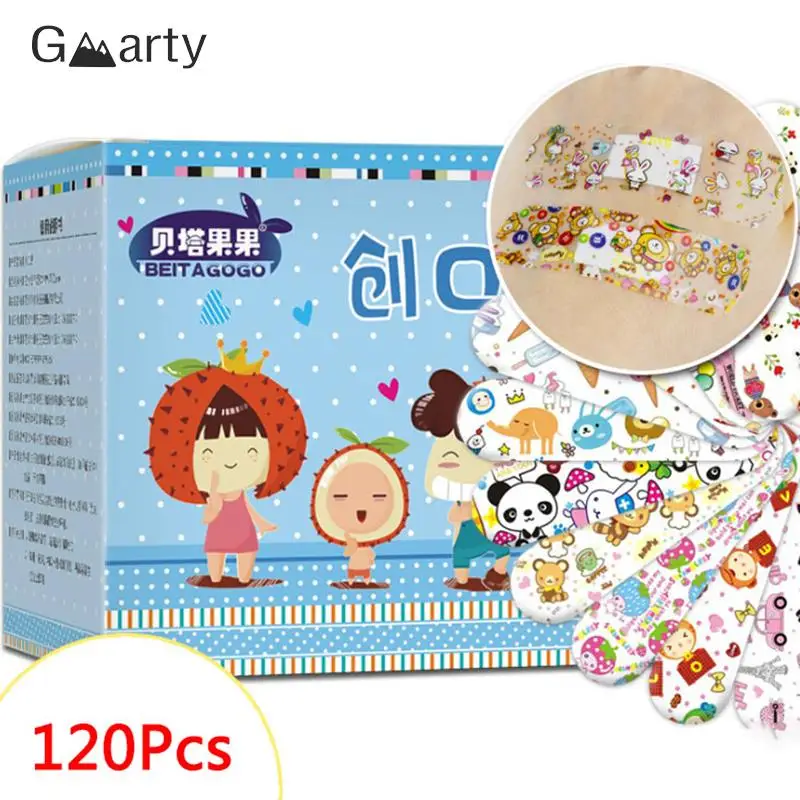 

120Pcs/Pack Cartoon Band Aid Waterproof Cute Emergency Kit For Kids Children Hemostasis Adhesive Bandages First Aid
