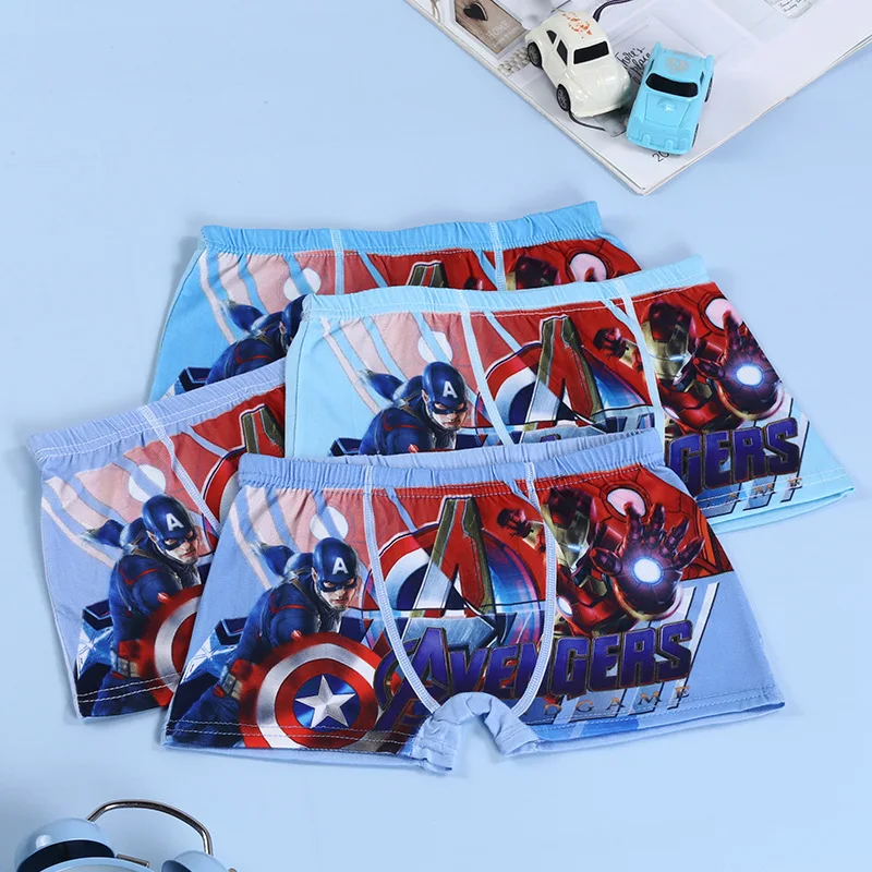4pcs New Disney Marvel Children's Underwear Boys Panties Spider-Man Anime Kids Baby Toy Story Cartoon Cotton Underwear Gifts