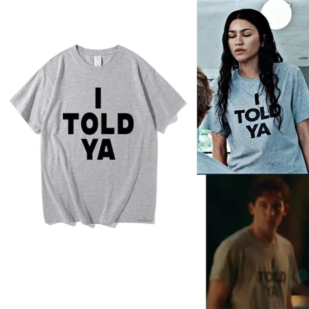 Винтажные хлопковые топы I Told Ya Challengers ZENDAYA футболки 2024 новая эстетичная футболка