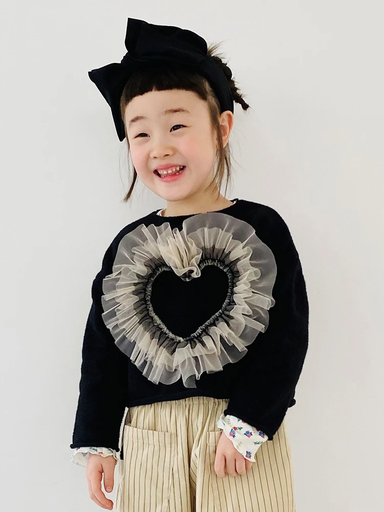 Imakokoni-suéter de manga larga para niños, Jersey infantil de encaje con diseño de corazón de melocotón salvaje original, jersey de invierno, 21790