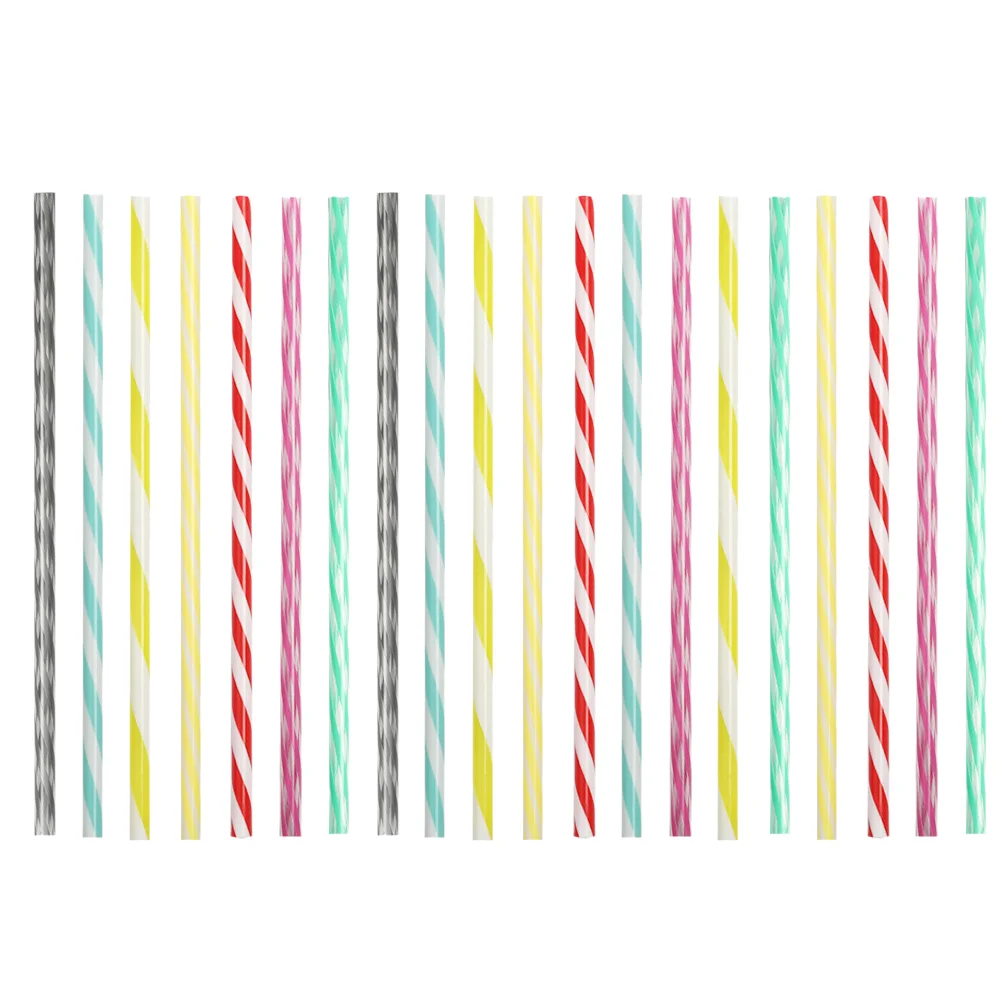 

20pcs Reusable Drink Straws Long Stripe Party Straws Drink Accessories