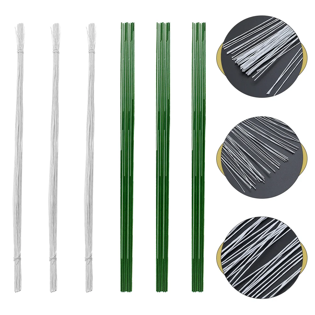 

Floral Stem Flower Wire Green Stems Artificial Supplies Bouquet Rod Paper Making Diy Picks Stub Fake Stakes Rose Arrangement