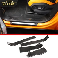4pcs real carbon fiber door sill car styling for lamborghini urus 2018 2021 pedal scuff cover protector sticker accessories