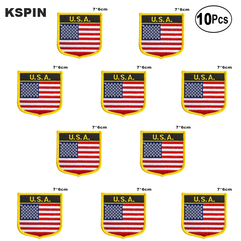

U.S.A. Flag Embroidery Patches Iron on Saw on Transfer patches Sewing Applications for Clothes in Home&Garden
