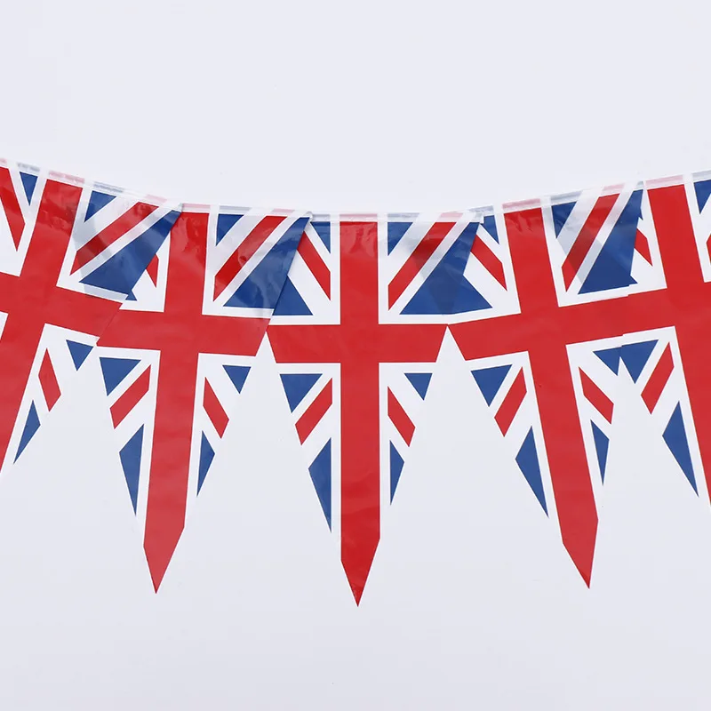 

1pcs BritishTriangle Flags Jute Linen Pennant Festival Bunting Banners Christmas Hanging Banner Bar Party Garland for Home