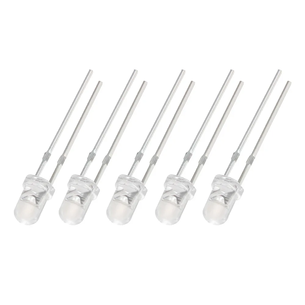 

100PCS Transparent LED Diode F3 Super Bright Blue Green Orange Red Yellow White Light Emitting