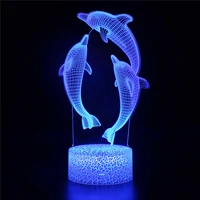 sea dolphin 3d lamp acrylic usb led night lights neon sign lamp xmas christmas decorations for home bedroom birthday gifts