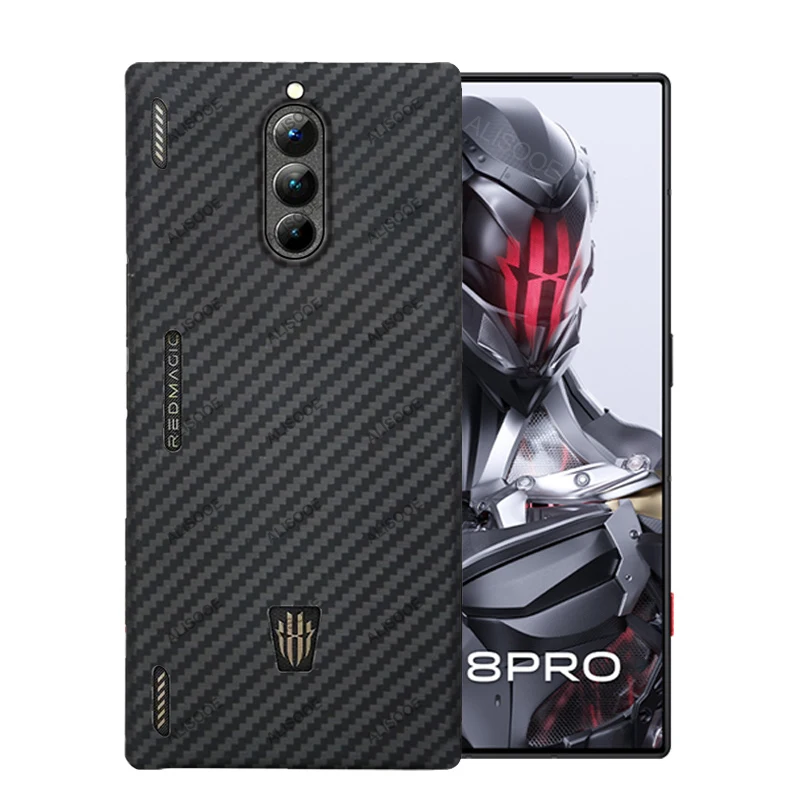 

Для Nubia RedMagic 8 Pro Plus женский чехол из настоящего углеродного волокна ультратонкая задняя крышка из арамидного волокна для ZTE Nubia Red Magic 8 Pro Чехол