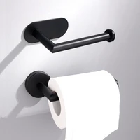 black paper holder wall mounted 304 stainless steel adhesiver creative bathroom toilet paper roll shelf stand tissue hang rack