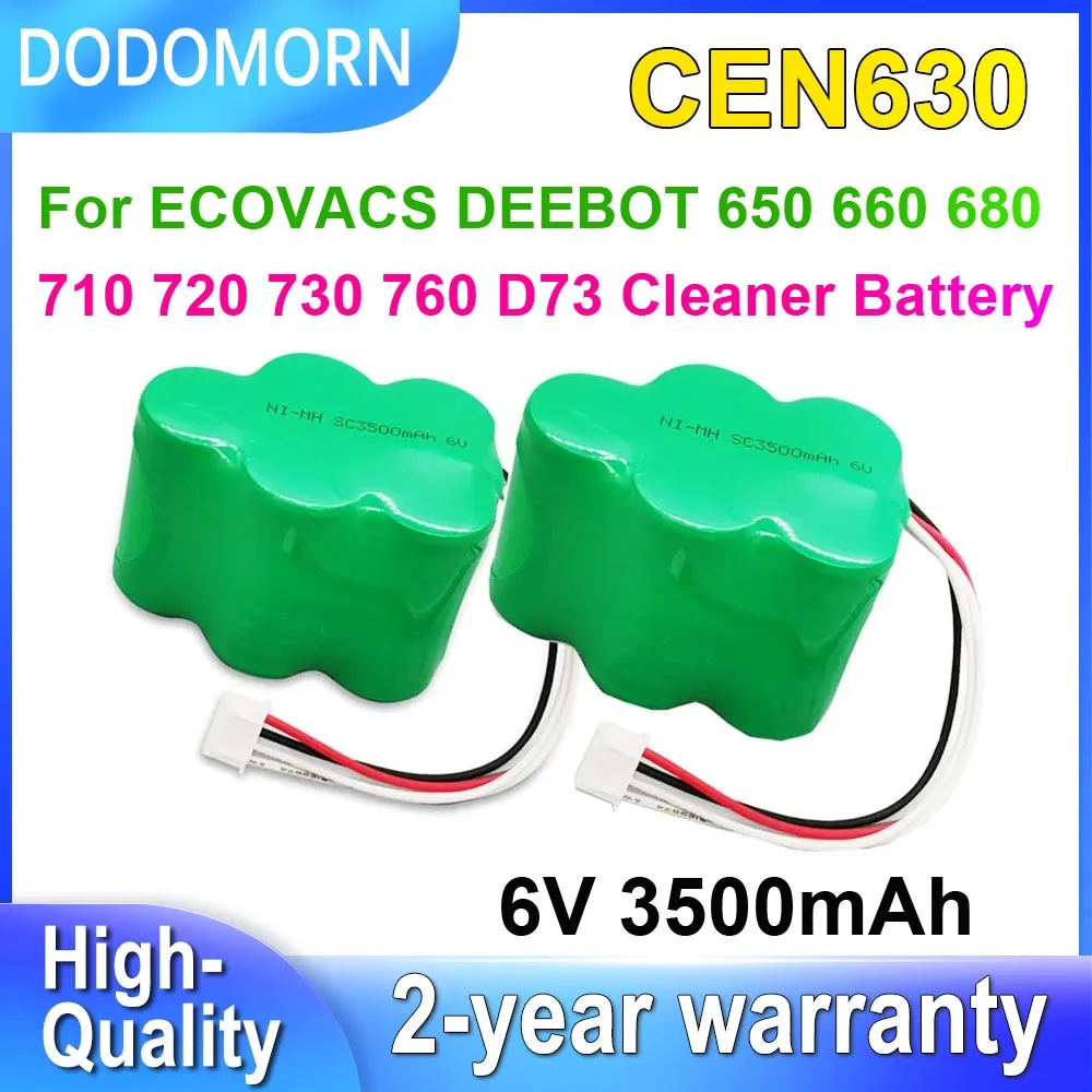 Батарея DODOMORN CEN630 для ECOVACS DEEBOT 650 660 680 710 720 730 760 D73 D76 TBD71 CEN530 CEN680 3500 мАч 6 В в наличии