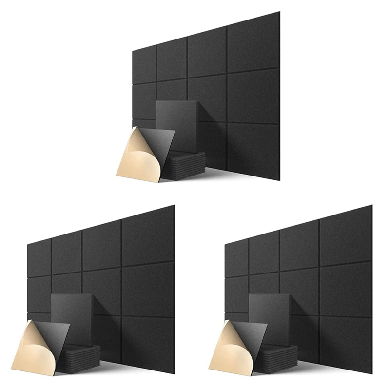 

36 шт./упаковка, самоклеящиеся акустические панели, 12X12X0,4 дюймов