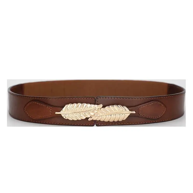 Teze Genuine Leather Full-grain Brown Waist Seal Women Retro Fashion Wide Belt Casual Decoration One-suit Skirt Sweater