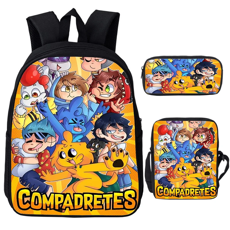 

New Compadretes Mikecrack Backpacks for School Teenagers Girls 3D Print Schoolbags Los Compas Team Anime Bookbag Travel Knapsack