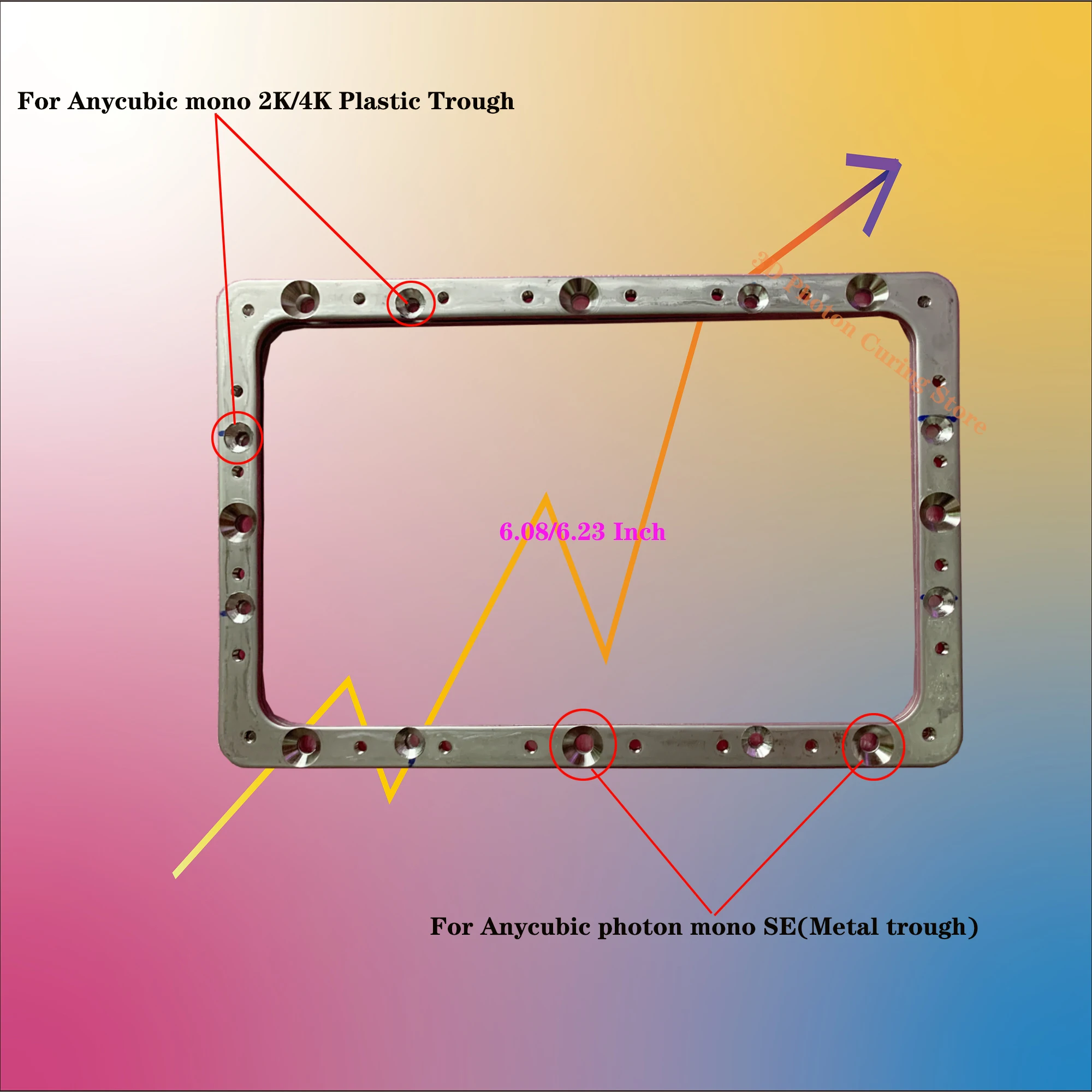 Anycubic photon моно 2k/4k фоточувствительная Смола лоток зажимы пленка металлическое стальное кольцо две части устанавливаются в пластиковый лоток