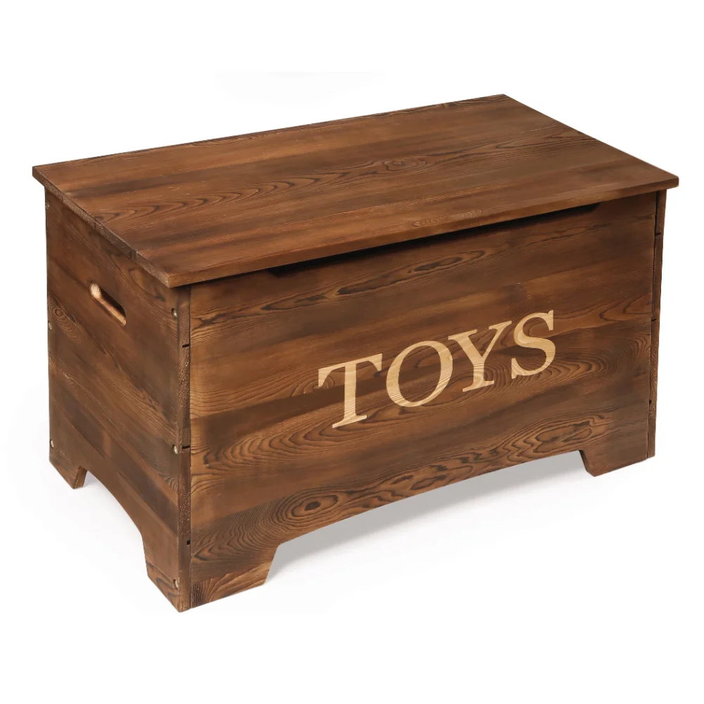 

Badger Basket Kid's Solid Wood Rustic Toy Box 3.3 Cu ft. Capacity - Caramel Brown