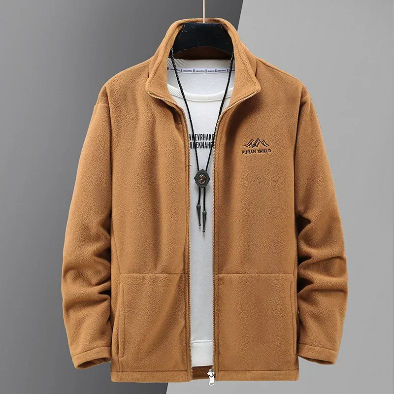 Однотонная мужская флисовая куртка 160 кг Мужская зимняя утепленная модное