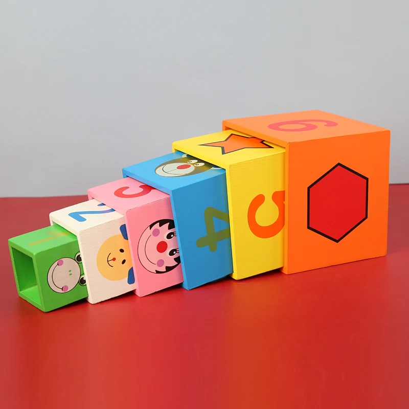 6-уровневая красочная коробка для игрушек, товары для раннего обучения детей, деревянные игрушки, товары для детского сада, Раннее Обучение ...