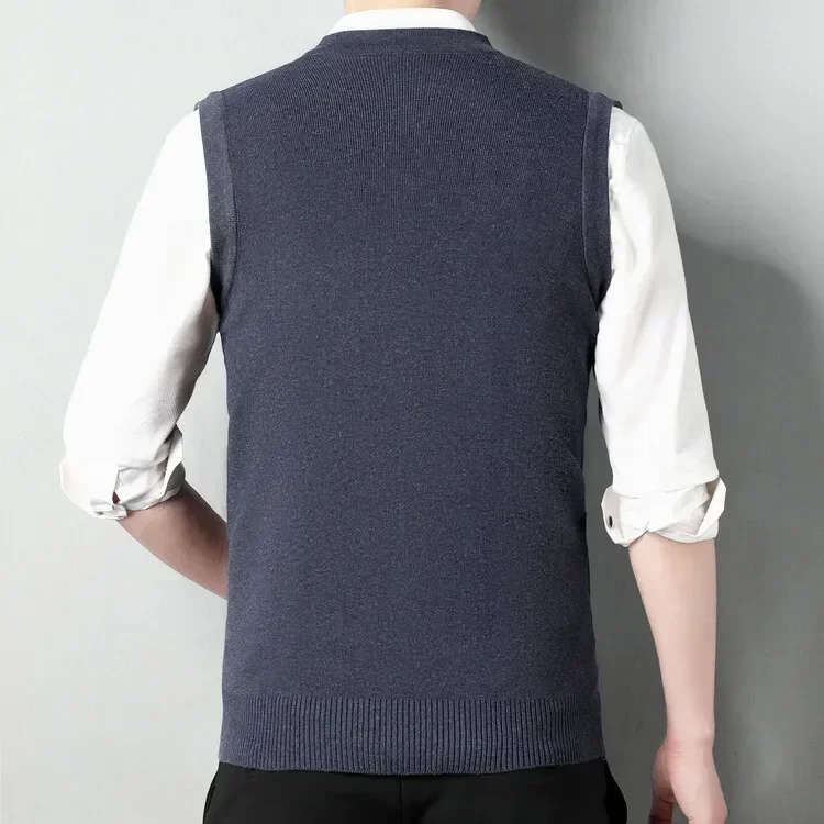 Мужской жилет без рукавов с V-образным вырезом классический деловой