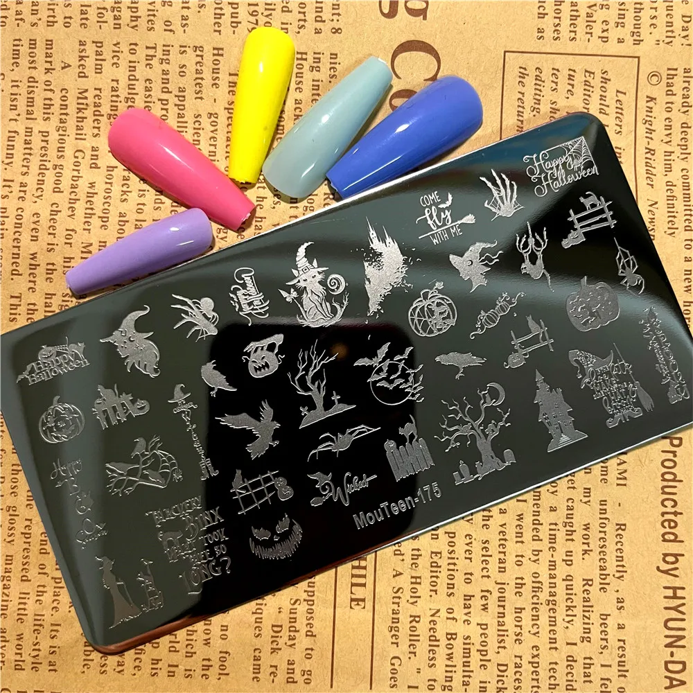 Пасхальная штамповочная пластина для ногтей фестиваль дизайн шаблон волшебник