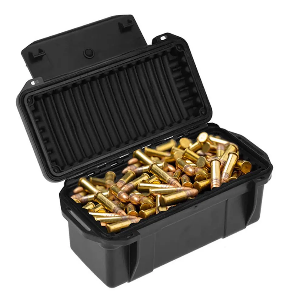 

Tactical Bullet Storage Box Field Shockproof Ammo Box EDC Outdoor Hunting Sealed Container with Cushioning Pad for Hunting