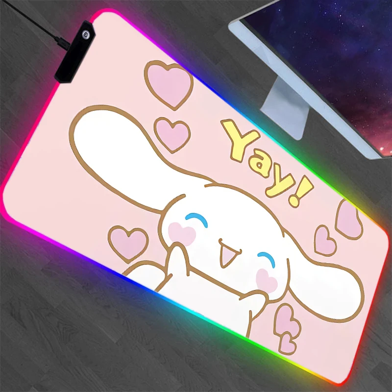 

Pc Accessories Cinnamorol Rgb Mouse Pad Mousepad Xxl Backlight Desk Protector Gaming Large Mat Anime Gamer Keyboard Backlit Mice