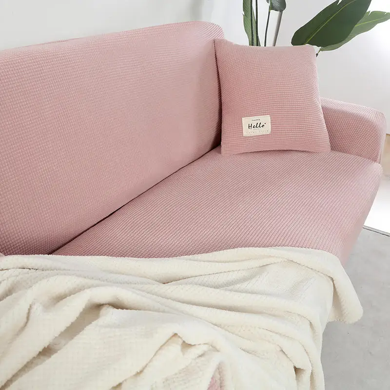 

Solid Color Sofa Cover Living Room Elastic Thickening Corner Sofa Cover