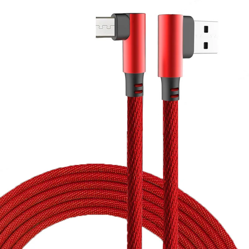 

3A Fast Phone Charging Cable 1/2M Micro USB to Type C Elbow Game Data Cable For Samsung Xiaomi Huawei Charging Accessories