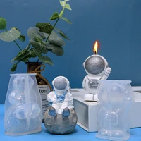 3d silicone astronaut shaped candle mold soft easy demould lunar human body molds soap resin chocolate ice cube mould home decor