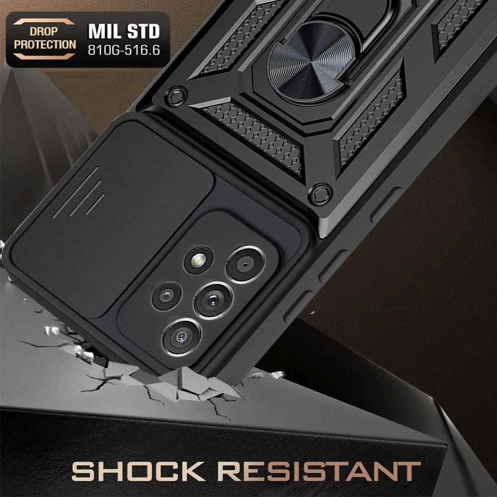 Slide Camera Lens Case For Samsung Galaxy S23 S22 Ultra S21 S20 A53 A13 A23 A33 A73 M13 M23 M33 M53 F23 F62 Bumpers Armor Cover