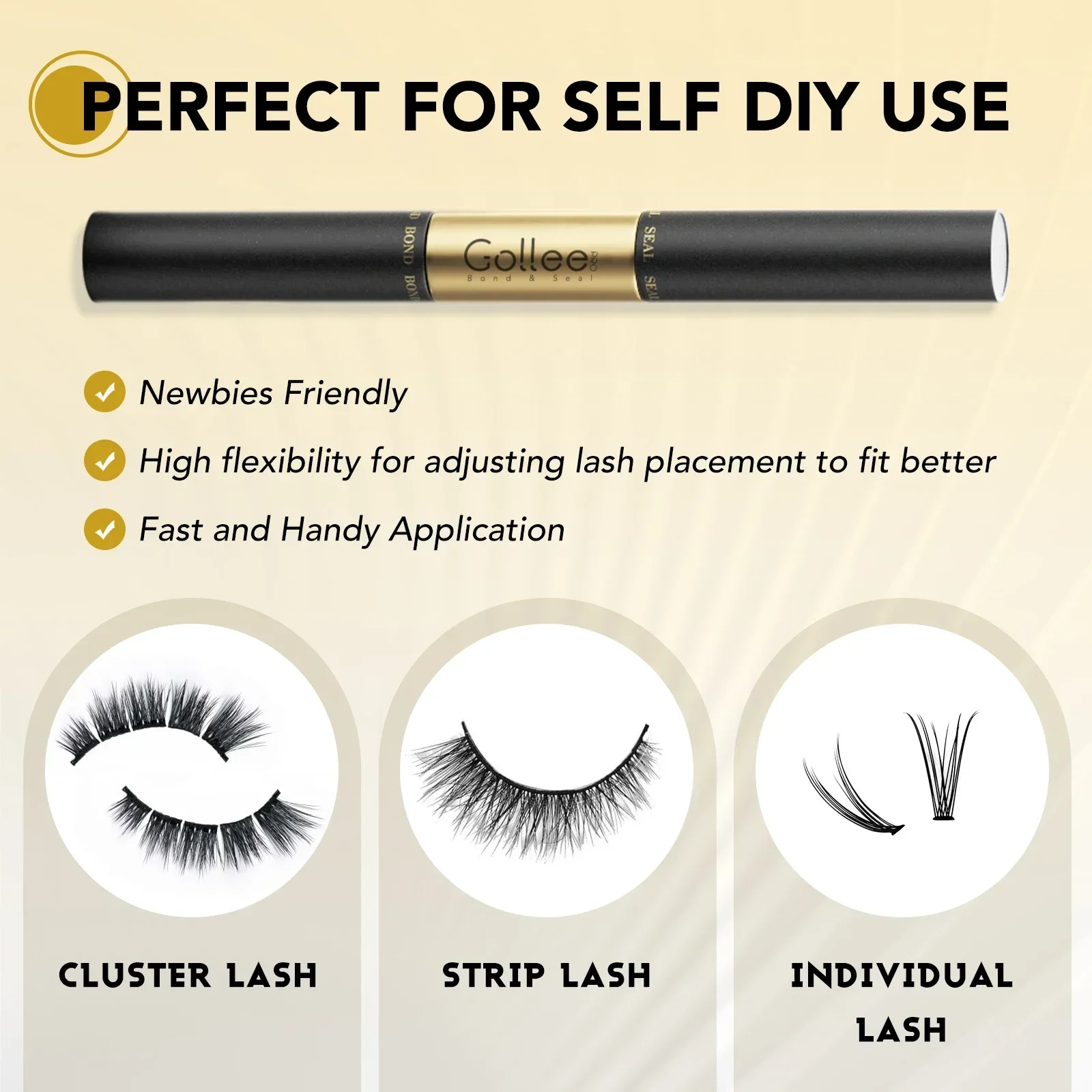 Gollee Bond and Seal Cluster 2в1 клей для ресниц 3 мл DIY наращивание с средство удаления