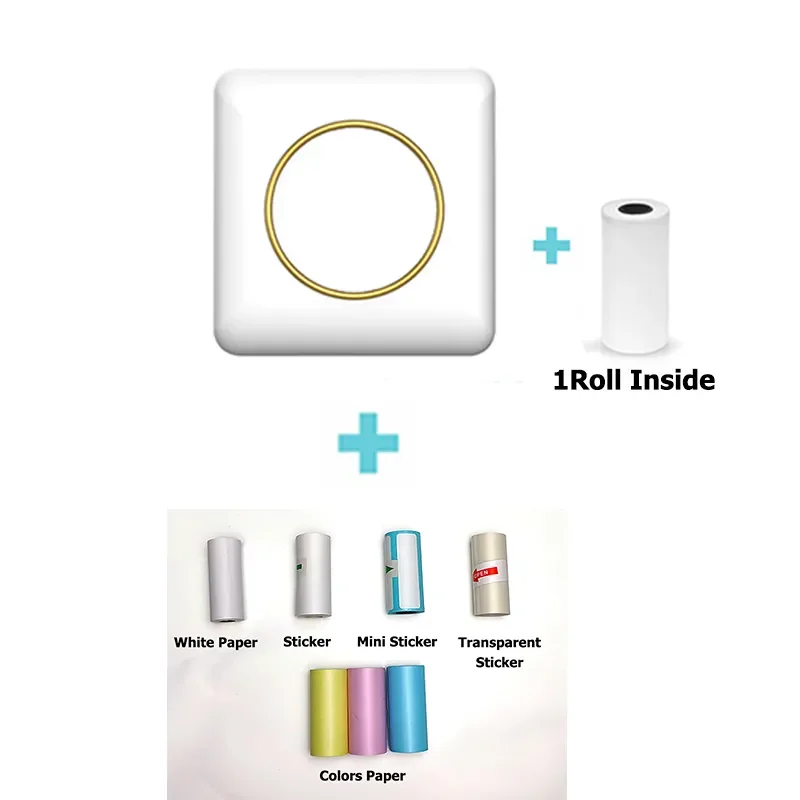 

2023New Mini Portable Photo Portable Travel Printer Mobile Thermal Bluetooth Printer Support 57mm Printing Width Photo Mini Mach