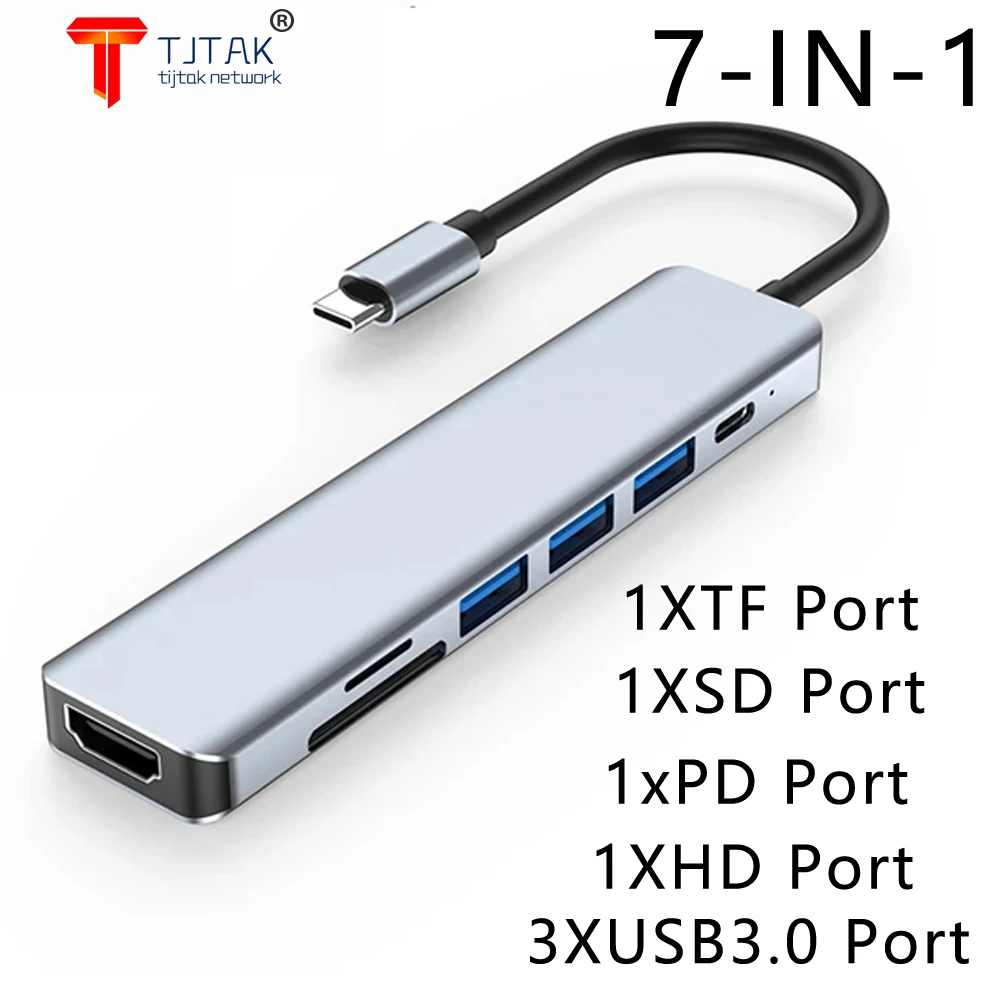 

Type-C to 4K HDMI-compatible VGA USB C 3.0 Hub Adapter for MacBook Nintendo Samsung S20 Dex Huawei P30 Dock Xiaomi 10 TV