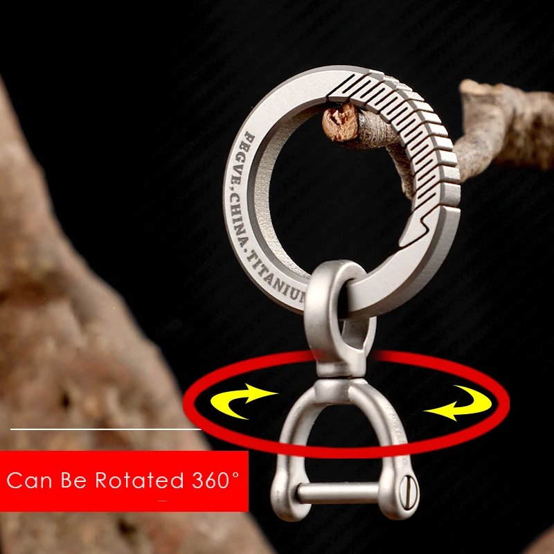 

Titanium Men Women Car Key Chain Rotatable Buckle Luxury Key Chain Ultra Lightweight EDC Key Ring Holder Upscal Gift For Couples