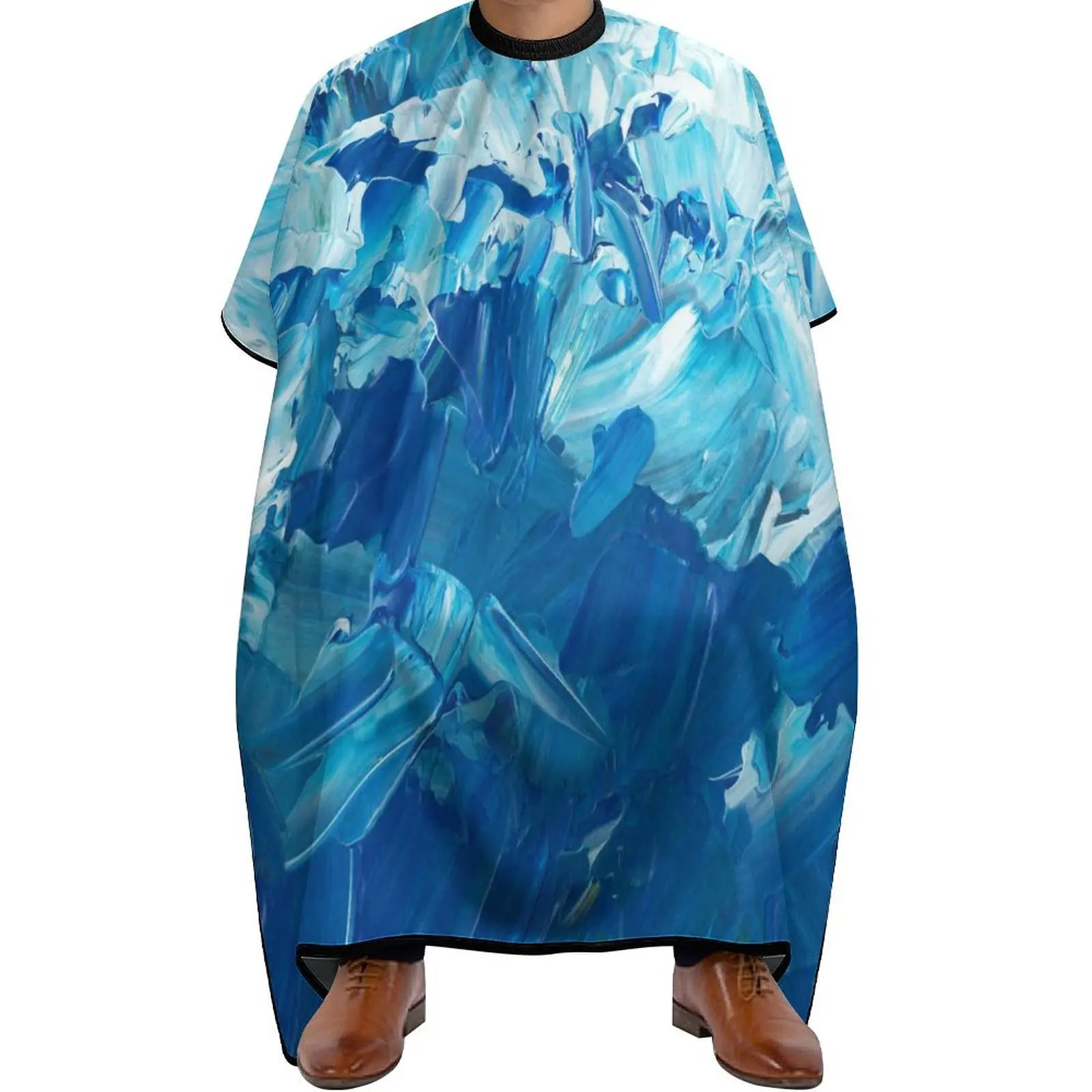 

Professional Hairdressing Salon Nylon Cape with Closure Barber Styling Cape Hair Cutting Cape Blue Background