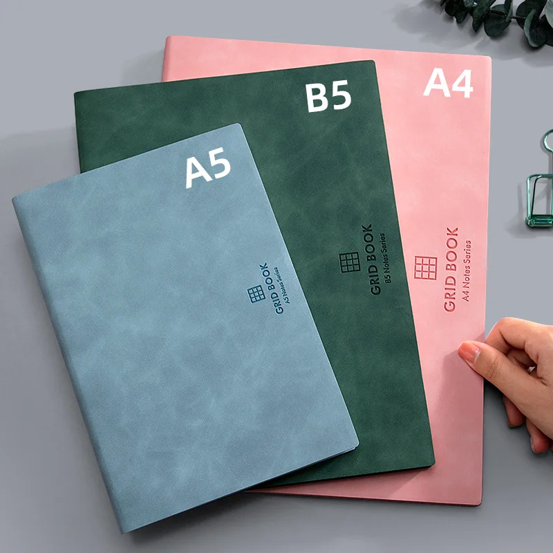 

A5/B5/A4 School Supplies Notebook Thickened Large Super Thick Square Grid Book Brid Diary Notebooks Notepads Stationery
