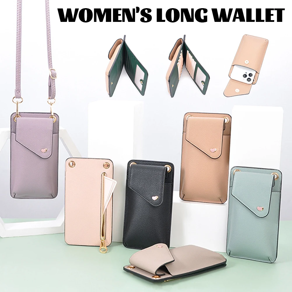 

Women Multifunctional Adjustable Shoulder Strap Bags Soild Color PU Leather Cell Phone Bag Portfel Damski Porte Monnaie Pochette