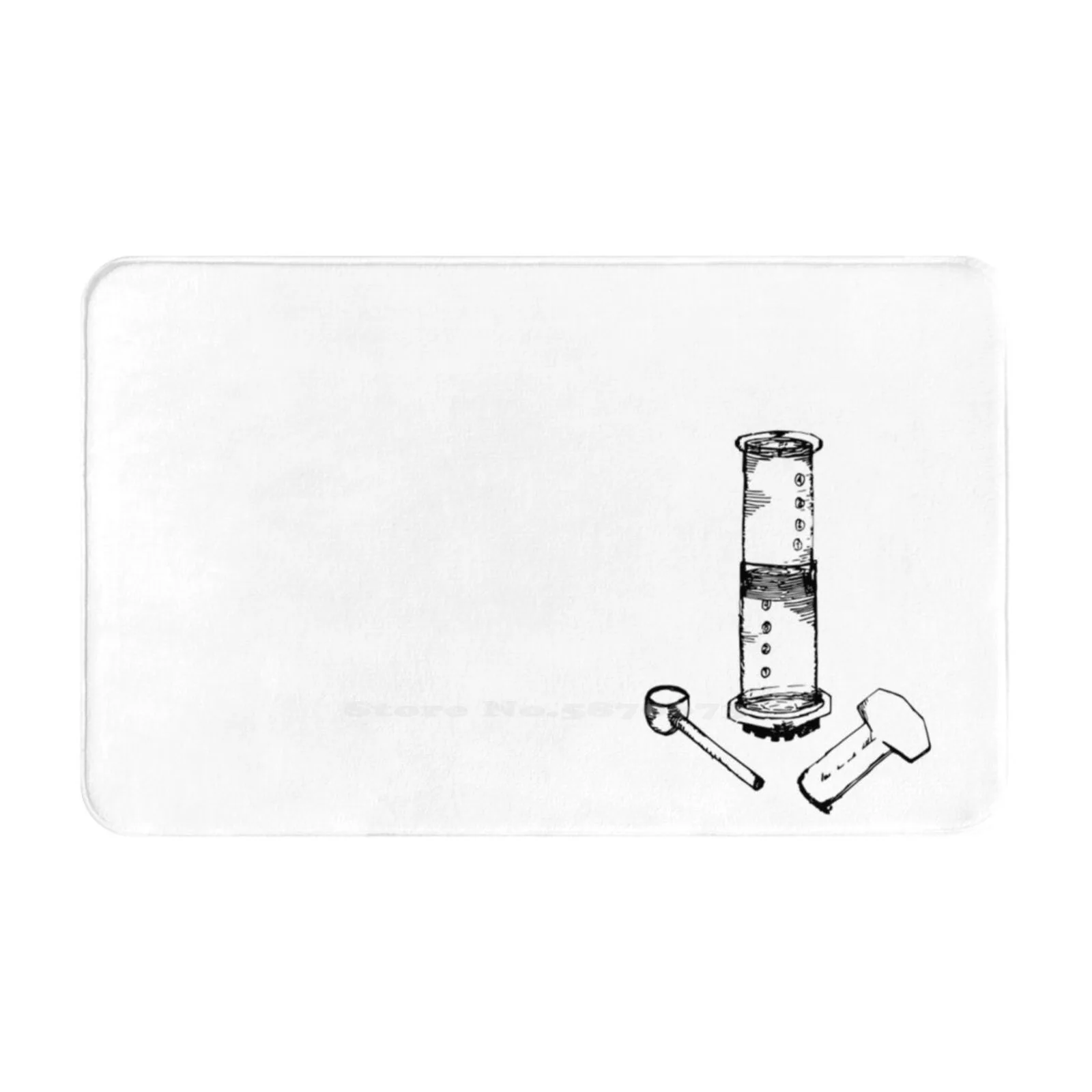 3 Sizes Home Rug Room Carpet Aeropress Pour Over French Press Latte Coffee Caffe Seattle Cup Sketch