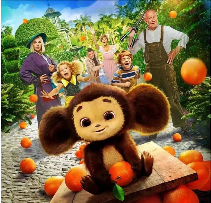 

High Quality cheburashka plush toy big eyes monkey with clothes doll Russia Anime baby kid sleep appease doll toys for children