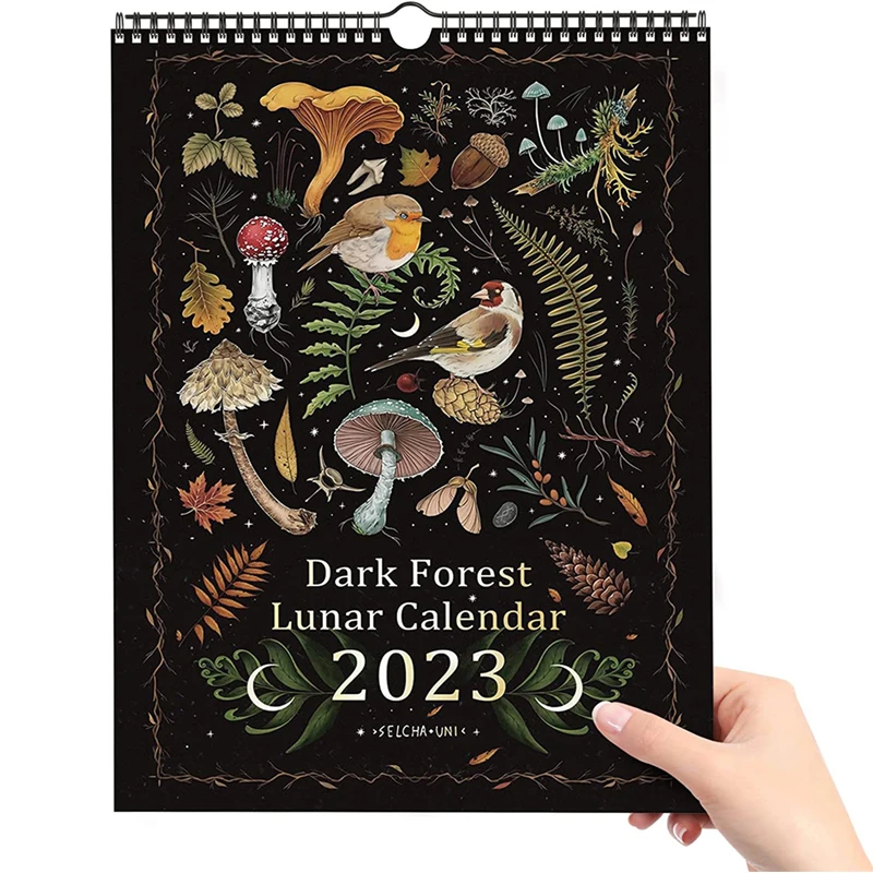 

Dark Forest Calendar 2023 Lunar Original Illustrated Wall Pendant for Office Home Art Moon Calendar Creative Gift Home Decor