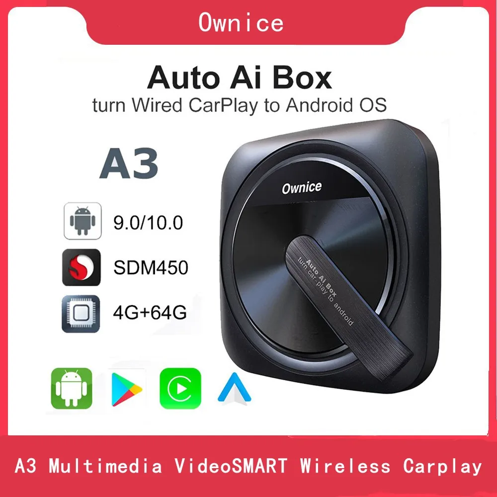 

Ownice A3 Multimedia VideoSMART Wireless Carplay Aibox Android Auto Adapter For Iphone Pioneer MAHINDRA Alturas G4 Marazzo