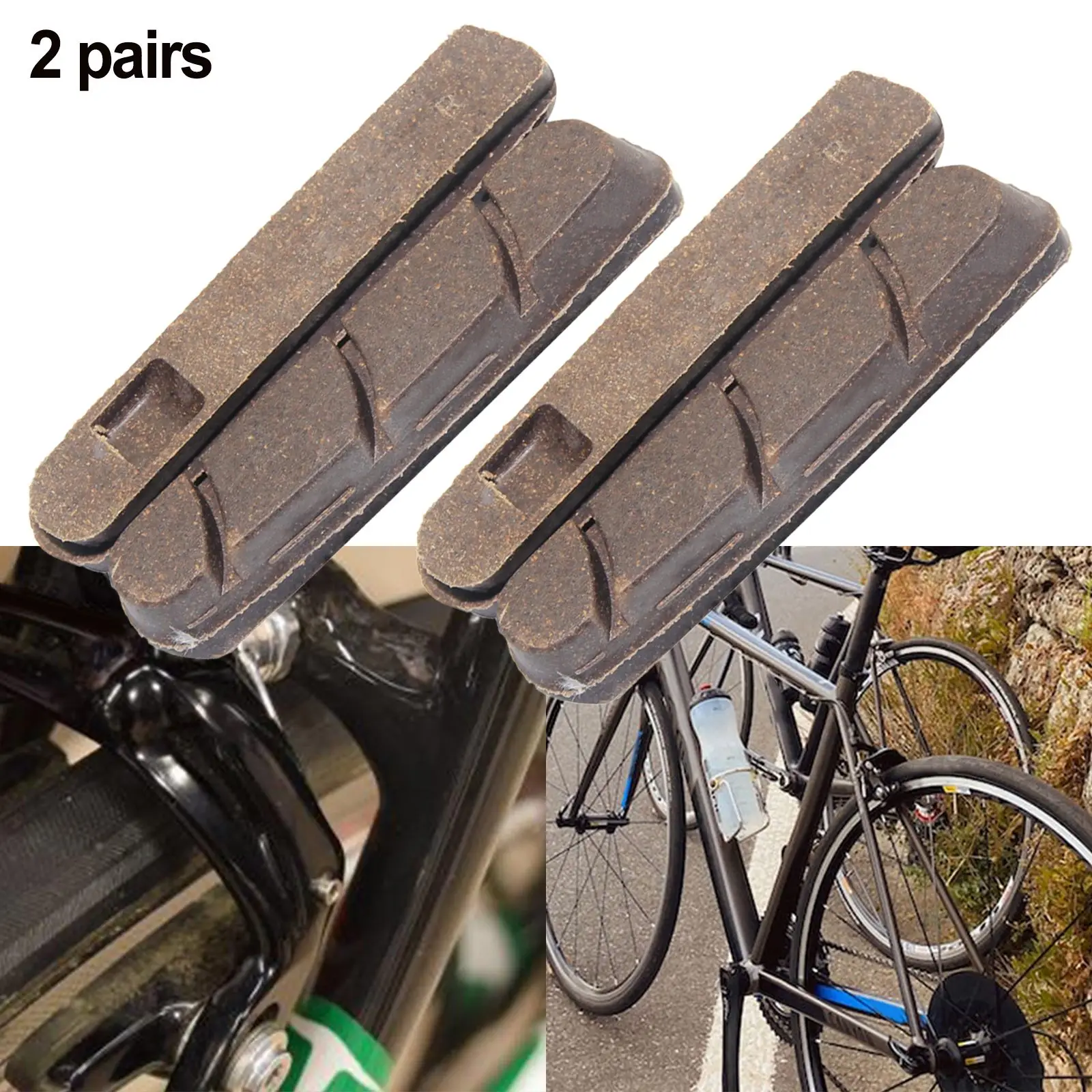 

2pairs Road Bicycle Carbon Rim Wheels Brake Pads Block Shoes Braided Composite For CP Chrous Bike Accessories Cycling Parts